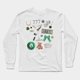 St Patricks Day Y2K Lucky Things Lucky Girl Syndrome Long Sleeve T-Shirt